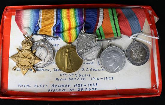 A Naval group of medals including ephemera, photos etc